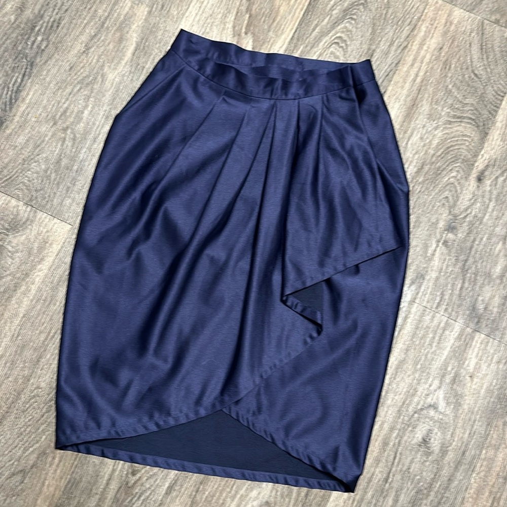 Akira ruffled wrap pencil skirt, royal purple, Size Small